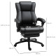 Vinsetto Executive Office Chair for Home, PU Leather Computer Chair, Swivel Desk Chair with Footrest, Wheels, Adjustable Height,