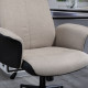 Vinsetto Office Chair, Linen Fabric Desk Chair, Comfortable Computer Chair with Adjustable Height, Padded Armrests and Swivel Wh