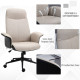 Vinsetto Office Chair, Linen Fabric Desk Chair, Comfortable Computer Chair with Adjustable Height, Padded Armrests and Swivel Wh