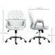 Vinsetto Office Chair Ergonomic 360° Swivel PU Diamante Padded Base 5 Castor Wheels for Home Work White