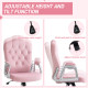 Vinsetto Velvet-Feel Work Chair, with Diamante Back - Pink