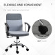 Vinsetto Office Chair Linen Fabric Swivel Computer Desk Chair Home Study Adjustable Chair with Wheels, Grey