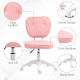 Vinsetto Vanity Office Chair, PU Leather Computer Chair for Home, with Adjustable Height, Armless, Swivel Wheels, Pink