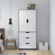 2 Door Wardrobe, Modern Wardrobe with 3 Drawers and Hanging Rod for Bedroom, Grey