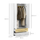 2-Door Wardrobe with 2 Drawers, Hanging Rod and Anti-tipping Straps for Bedroom Clothes Storage Organisation, White