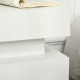 White Bedside Table with LED Light, High Gloss Front Nightstand with 2 Drawers, for Living Room, Bedroom