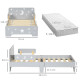 ZONEKIZ Kids Toddler Bed, with Star and Moon Patterns, Side Rails, for Ages 3-6 Years - Grey