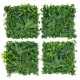 4 Pieces Artificial Hedge Boxwood Panels with Diverse Leaves