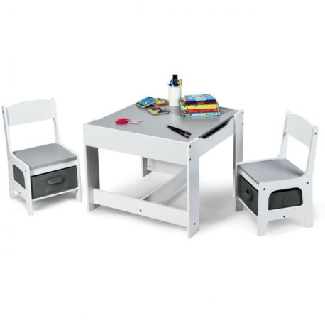 Children's Table and Chair Set with Storage Boxes