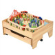 100 Pcs Kid&#039;s Wooden Train Railway Track Set Table