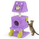 Cute Monster-Themed Cat Tower with 2 Private Condos and Soft Long Plush