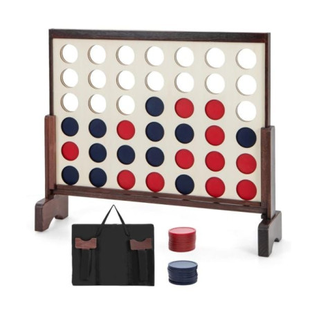 4-in-a-row Game Set with 42 PCS Jumbo Rings and 600D Oxford Fabric Carrying Bag