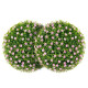 2 Pieces Artificial Plant Topiary Balls with Pink Flowers