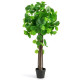 Artificial Crabapple Tree Fake Plant in Pot with Real Wood Trunk and Branches