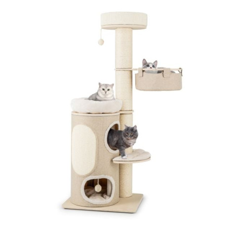 154CM Multi-level Cat Tree with 2-stoery Condo and Top Perch