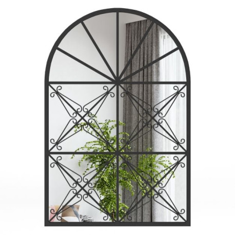 Arched Window Pane Decorative Mirror