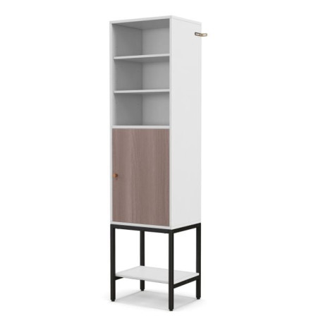 Tall Storage Cabinet with Adjustable Shelf and Bottom Storage