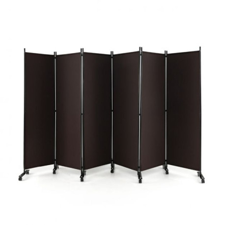 6 Panel Room Divider on Wheels