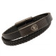 Arsenal FC Black IP Leather Bracelet