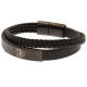 Arsenal FC Black IP Leather Bracelet