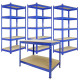 3 x 90cm Q-Rax Blue Metal Racking Units &amp; Workbench