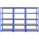 3 x 90cm Q-Rax Blue Metal Racking Units &amp; Workbench