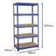 3 x Q-Rax Blue Metal Racking Units 90 x 50 x 180cm