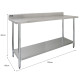 5ft Stainless Steel Catering Bench &amp; 2 x Wall Mounted Shelves