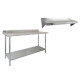 6ft Stainless Steel Catering Bench &amp; 2 x Wall Mounted Shelves