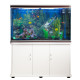 Aquarium Fish Tank &amp; Cabinet with Complete Starter Kit - White Tank &amp; Black Gravel - EU Plug