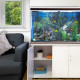 Aquarium Fish Tank &amp; Cabinet with Complete Starter Kit - White Tank &amp; Black Gravel - EU Plug