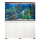 Aquarium Fish Tank &amp; Cabinet with Complete Starter Kit - White Tank &amp; White Gravel - EU Plug