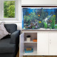 Aquarium Fish Tank &amp; Cabinet with Complete Starter Kit - White Tank &amp; White Gravel - EU Plug