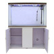 Aquarium Fish Tank &amp; Cabinet with Complete Starter Kit - White Tank &amp; White Gravel - EU Plug