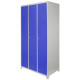 Metal Storage Lockers - Three Doors Wide, Blue