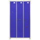 Metal Storage Lockers - Three Doors Wide, Blue