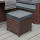 Rattan Corner Set &amp; Cushion Storage Box - Brown