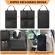 Detachable Seat Back Hanging Organisers Storage Bag with Zippers Large Capacity for Jeeps SUVs Vans - Black