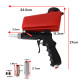 Air Sandblasting Gun Compressor Handheld Sand Blaster Shot for Remove Stains Rust and Clean Surfaces - Black + Red