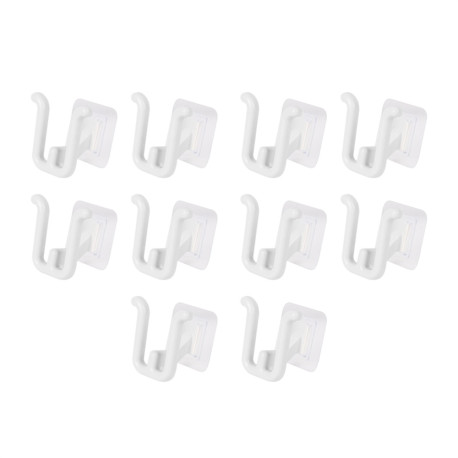 10pcs Wall Mounted Slipper Hooks Shoes Rack Hanging Shelf Self Adhesive Holder Organizer - White