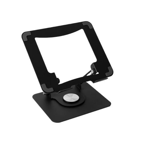 360-degree Rotation Metal Portable Laptop Tablet Stand Riser Bracket Adjustable Holder for Desk - Black