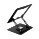 360-degree Rotation Metal Portable Laptop Tablet Stand Riser Bracket Adjustable Holder for Desk - Black