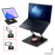 360-degree Rotation Metal Portable Laptop Tablet Stand Riser Bracket Adjustable Holder for Desk - Black