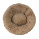 Cat Puppy Calming Plush Cushion Round Pet Bed without Zippers and Non-removable - Khaki Diameter 80cm