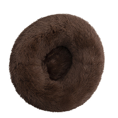 Detachable and Washable Comfy Donut Extra Large Dog Cat Beds Warm Bed Pet Round Plush Puppy Beds - 100cm Coffee