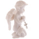 Cute Praying Cherub Figurine Holding Jewelled Silver Cross