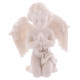 Cute Praying Cherub Figurine Holding Jewelled Silver Cross