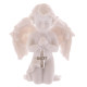 Cute Praying Cherub Figurine Holding Jewelled Silver Cross