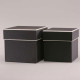 Black Square Hat Boxes Set of 2