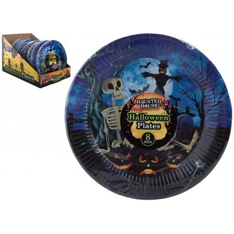 Pack of 8 Halloween Paper Plates (9 inch)